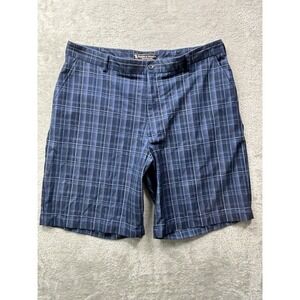 Pebble Beach Shorts‎ Men 34 Performance Golf Plaid Charcoal Gray Casual Flat 34